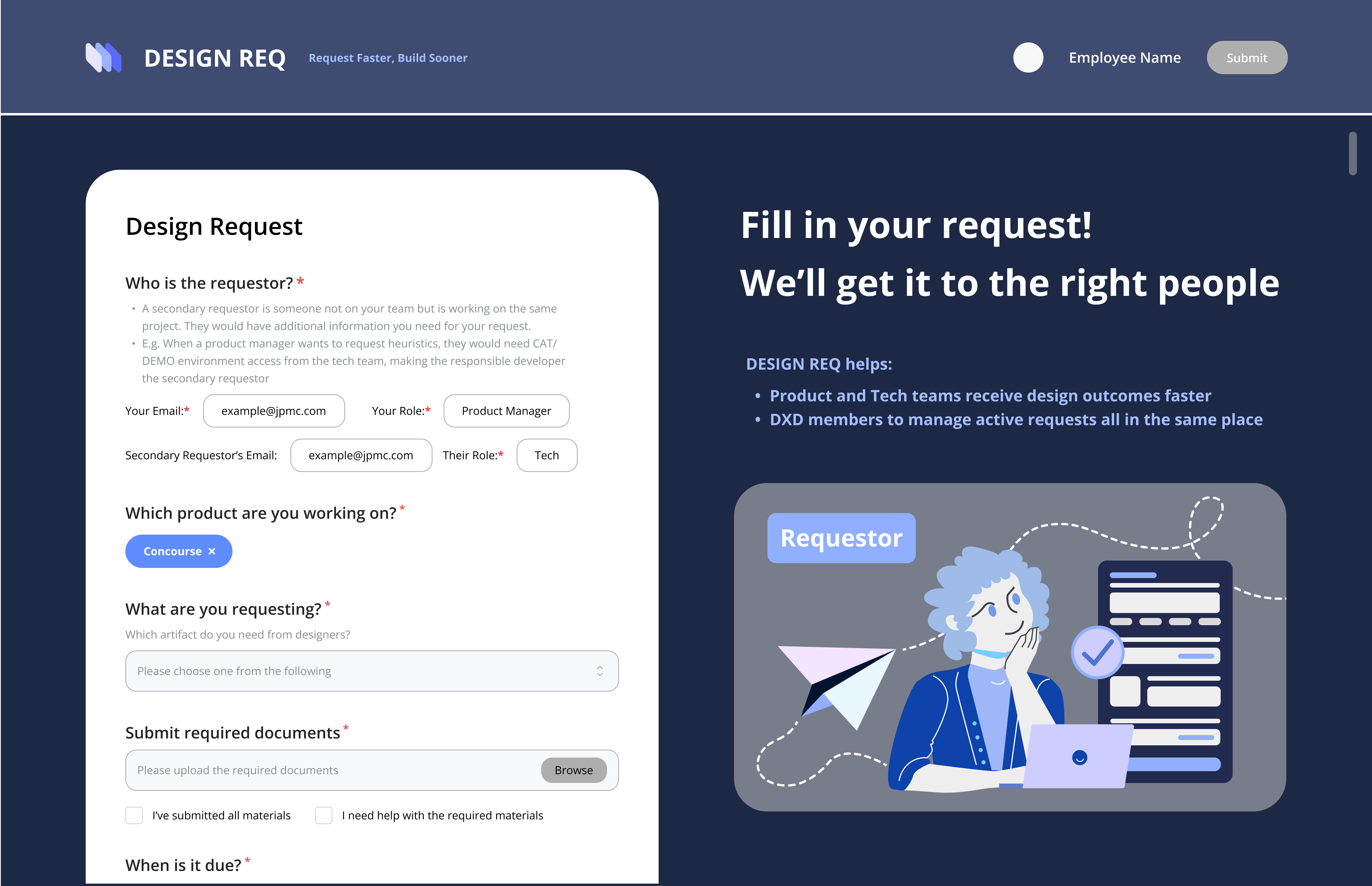 Design request form