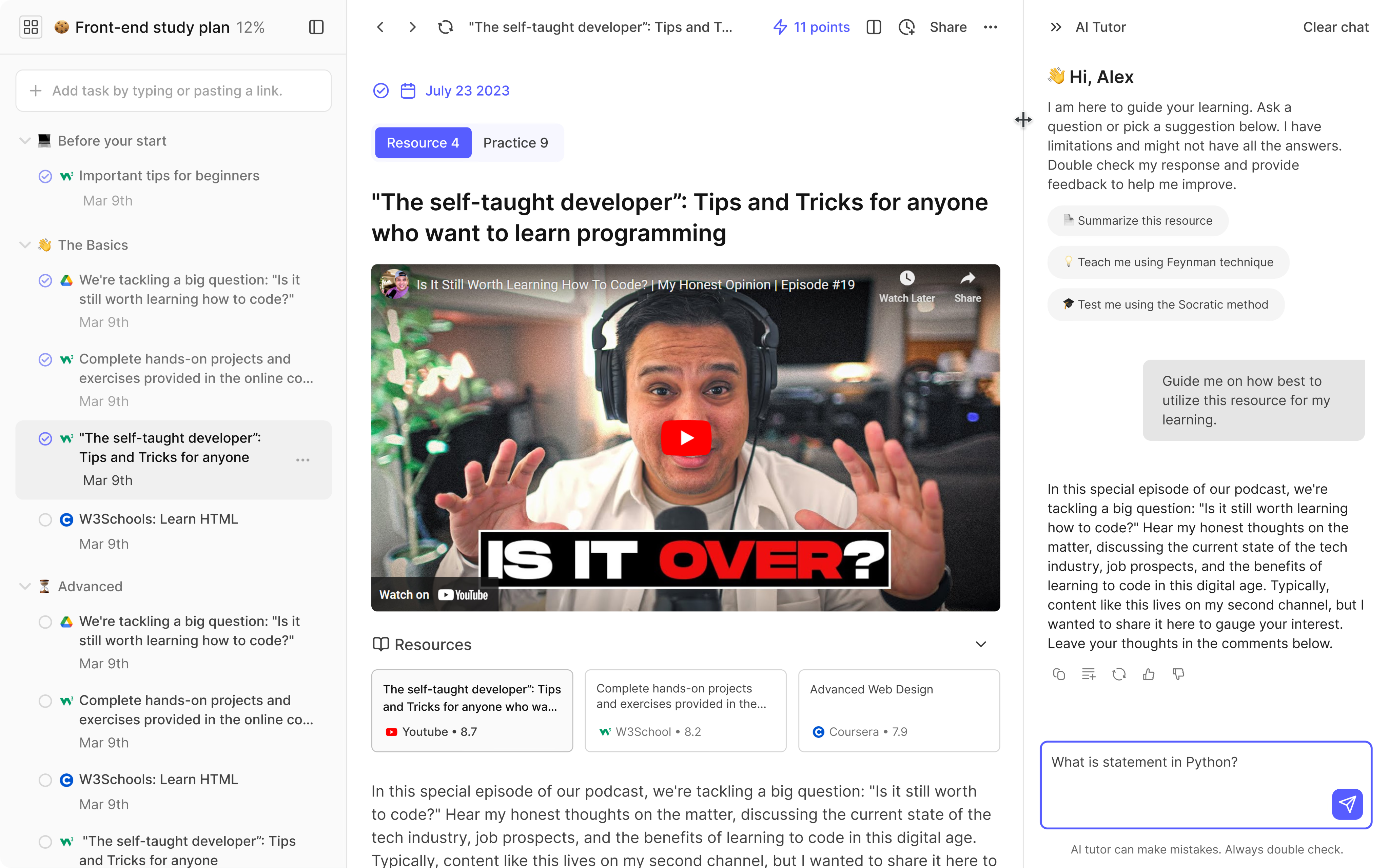 AI tutor